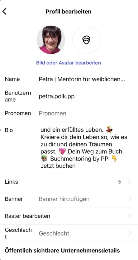 Profil bearbeiten Instagram