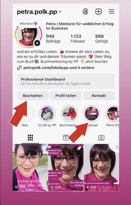 Profilansicht Instagram