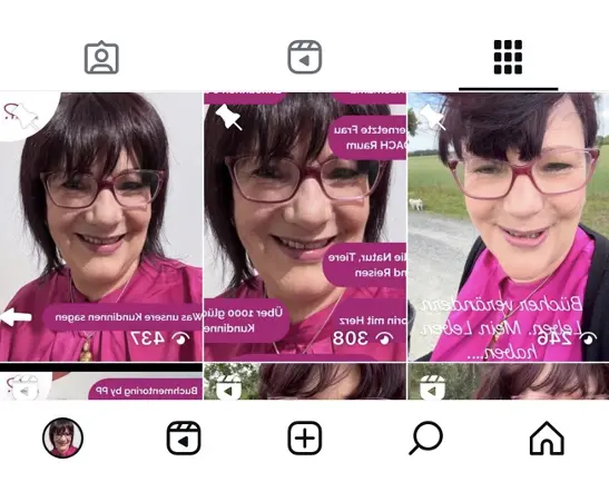 Symbole Fußzeile Instagram
