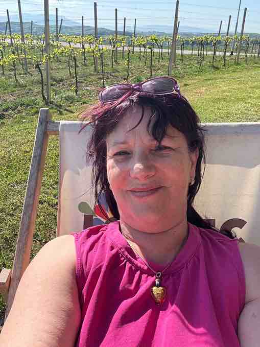 Petra Polk nach dem Einchecken