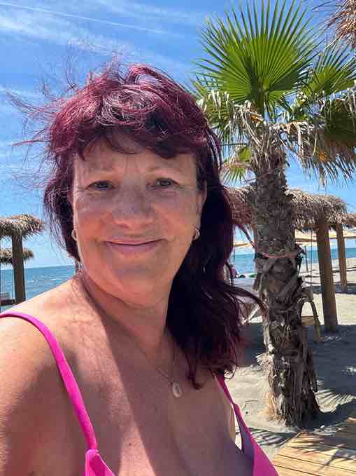 Petra Polk am Strand von Ulcinj