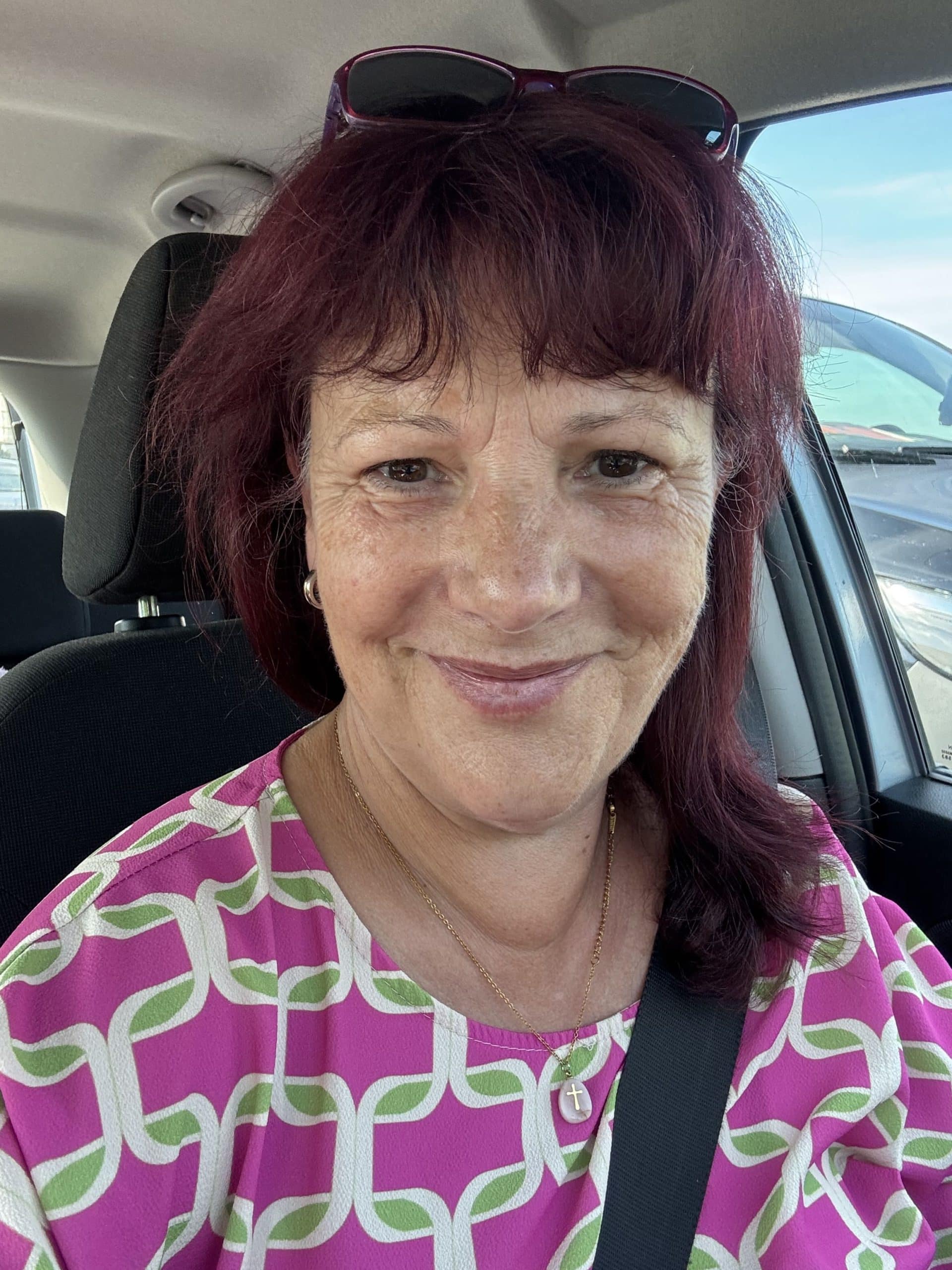 Petra Polk im Auto Heimreise